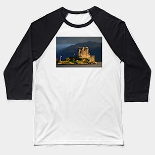 Storm clouds over Eilean Donan Castle Baseball T-Shirt